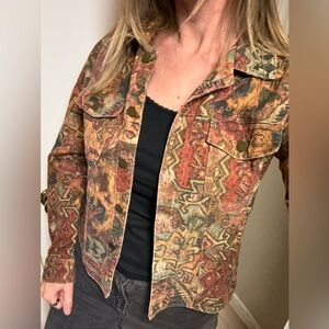 Vintage Gotcha Covered multi colored tapestry cotton jacket Medium